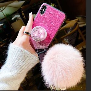 COPY - Girly Bling Bling Pom Pom iPhone Case
